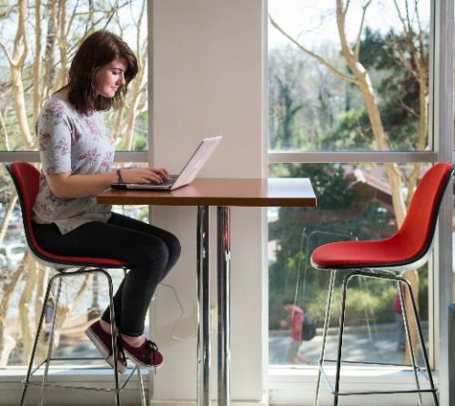 Student at computer